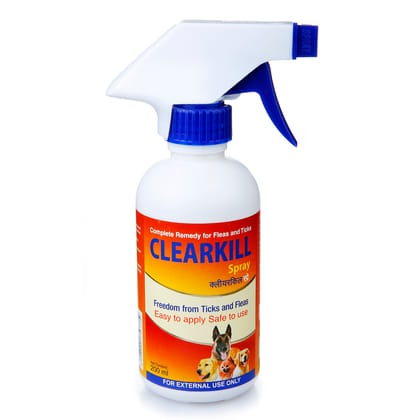 Clearkill Dog and Cat,  Fleas and Ticks Spray , 200 ml