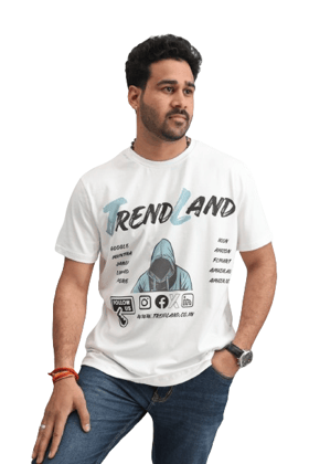 TRENDLAND Men's Pure Cotton ||180 GSM || Front Print & Back Solid || Round Neck Half Sleeve Regular Fit T-Shirt for Men (Pack of 1)