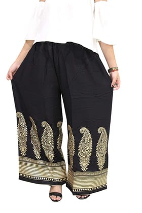 Women's Rayon Printed  Soft Palazzo Pants Trousers