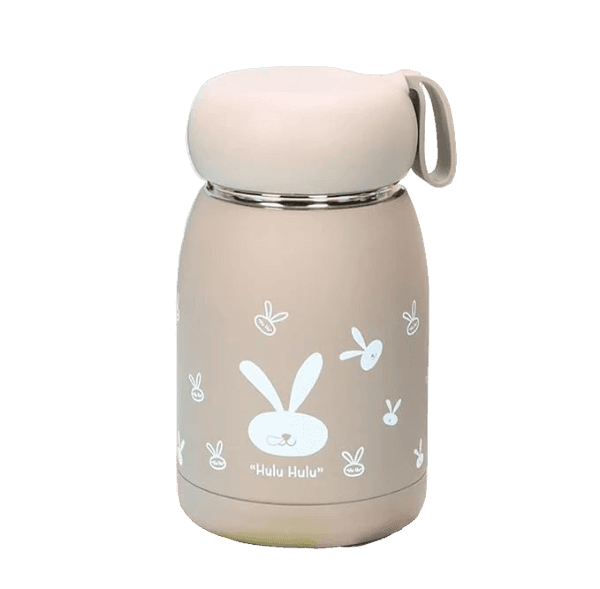 YKXIMS Brown Water Bottle 340 ml, Rabbit Water Bottle for Kids, Glass Water Bottle, Sipper Bottle for Girls and Boys | Insulated Hot and Cold Water Bottle | Stylish Water Bottle (Pack of 1)