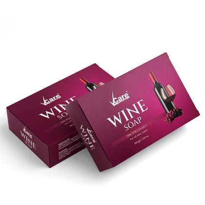 VCare Red Wine Bathing Bar/Soap for Body, Hand, Face 100 gm - Helps to Reduce Fine Lines and Wrinkles for Men and Women