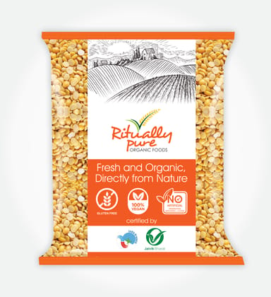 Ritually Pure 100% Organic | Dry & Unpolished Pulses |Arhar Dal (Toor Dal) | 500 Gm Pack