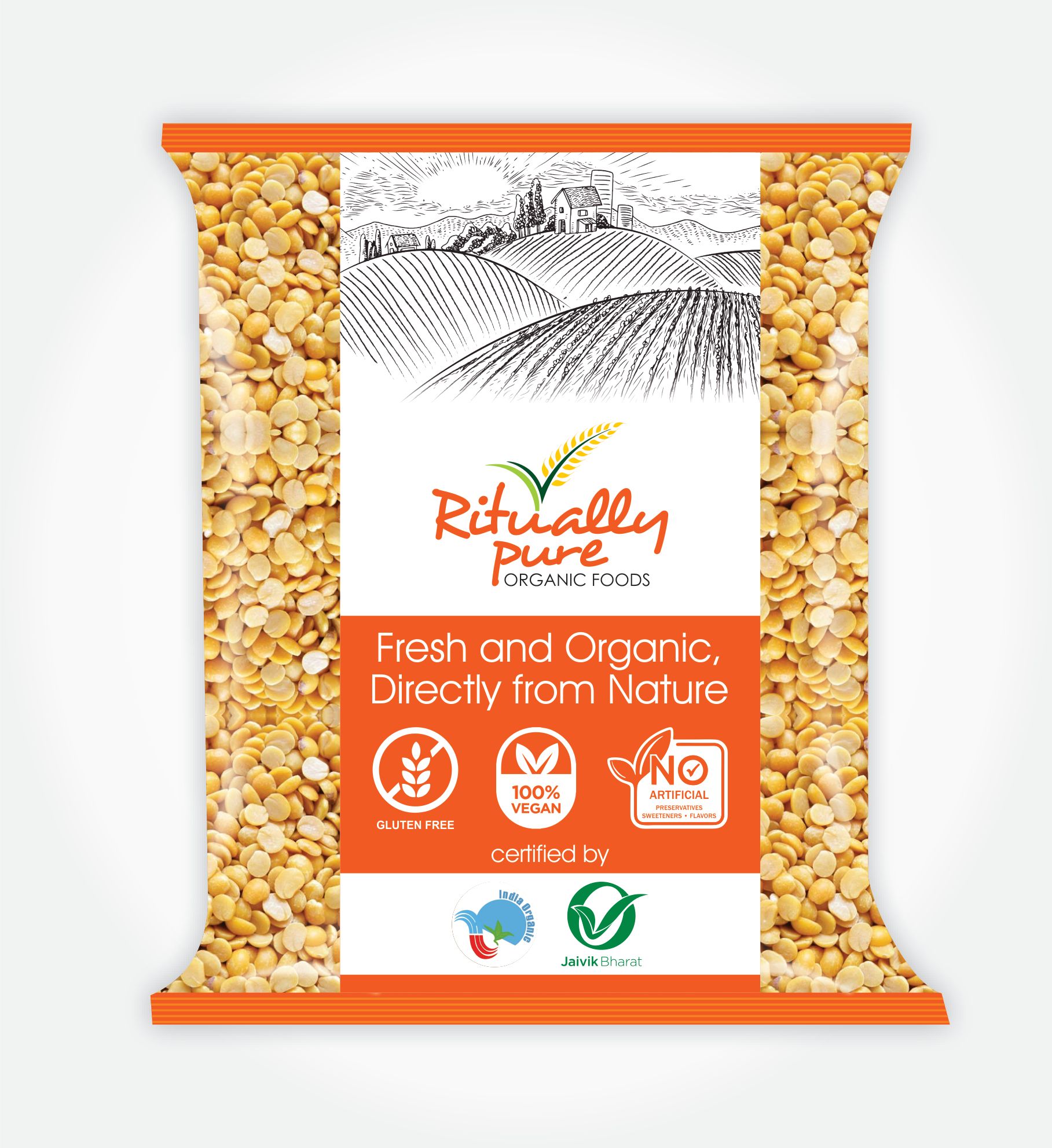 Ritually Pure 100% Organic | Dry & Unpolished Pulses |Arhar Dal (Toor Dal) | 1 Kg Pack