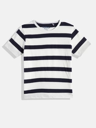 Boys Striped Round Neck T-shirt