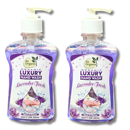 Go Organix Handwash Pump - Levender Fresh (Pack of 2-250ml each) | Rich Foam | Moisturizing Hand Wash | 100% Organic|| For Senstive Hands