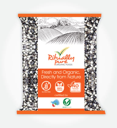 Ritually Pure 100% Organic | Dry & Unpolished Pulses |Urad Chilka | Black Lentil | 500 Gm Pack