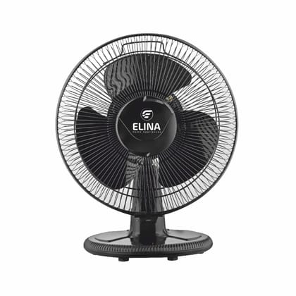 Elina High Speed 2200 RPM All Purpose Fan | 12inch / 304.8mm Sweep | Manual Tilt | Oscillation | Can be used as Table or Wall Fan | Black