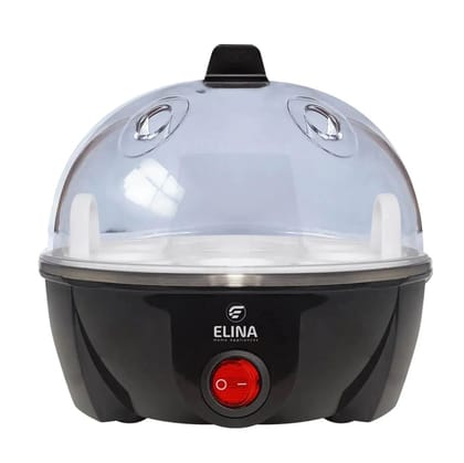 Elina Egg Boiler | Boil up to 7 Eggs - 350 Watts | Easy to clean | 3 Boiling Modes | Automatic Operation | Black