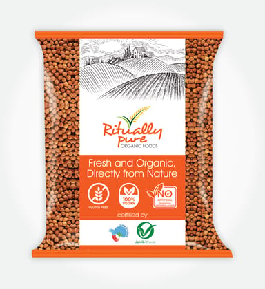 Ritually Pure 100% Organic | Dry & Unpolished Pulses |Kala Chana| 1 Kg Pack