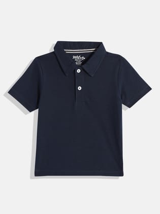 Boys Solid Polo Collar T-shirt