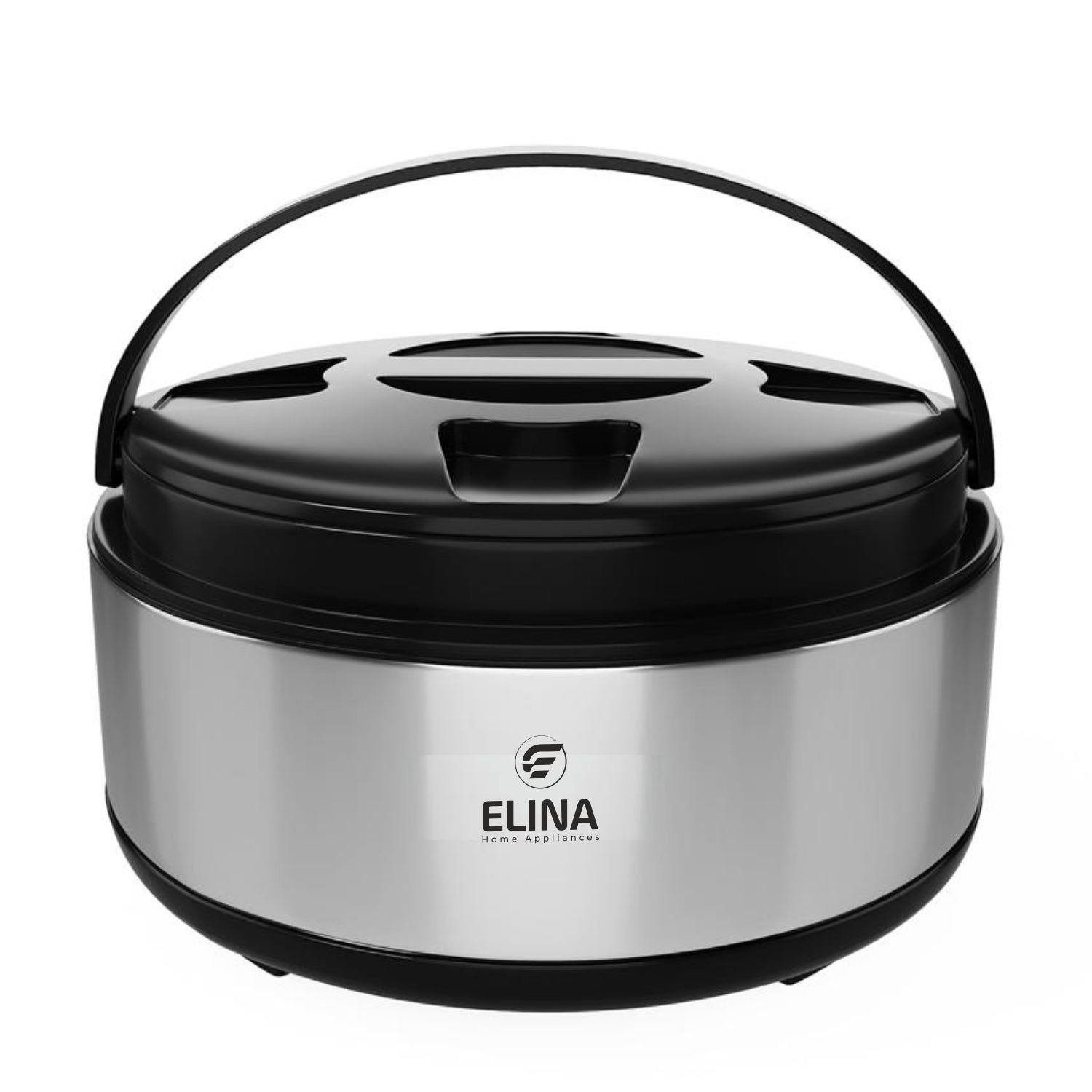 Elina Double Walled PUF Insulated Stainless Steel Casserole with Plastic Cover & Handle | Leak-Proof | Lightweight | Odour-Proof | Ideal for Keeping Food Hot for Long Hours, Silver