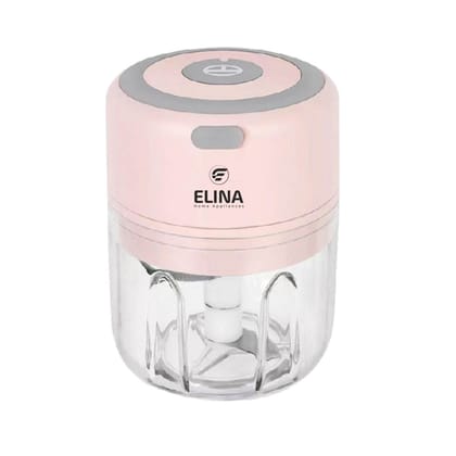 Elina USB Rechargeable Wireless Mini Electric Chopper | S.S Blades | 250 ML Unbreakable Bowl | 10 Seconds for Mincing, Chopping, Vegetable, Meat, Nuts