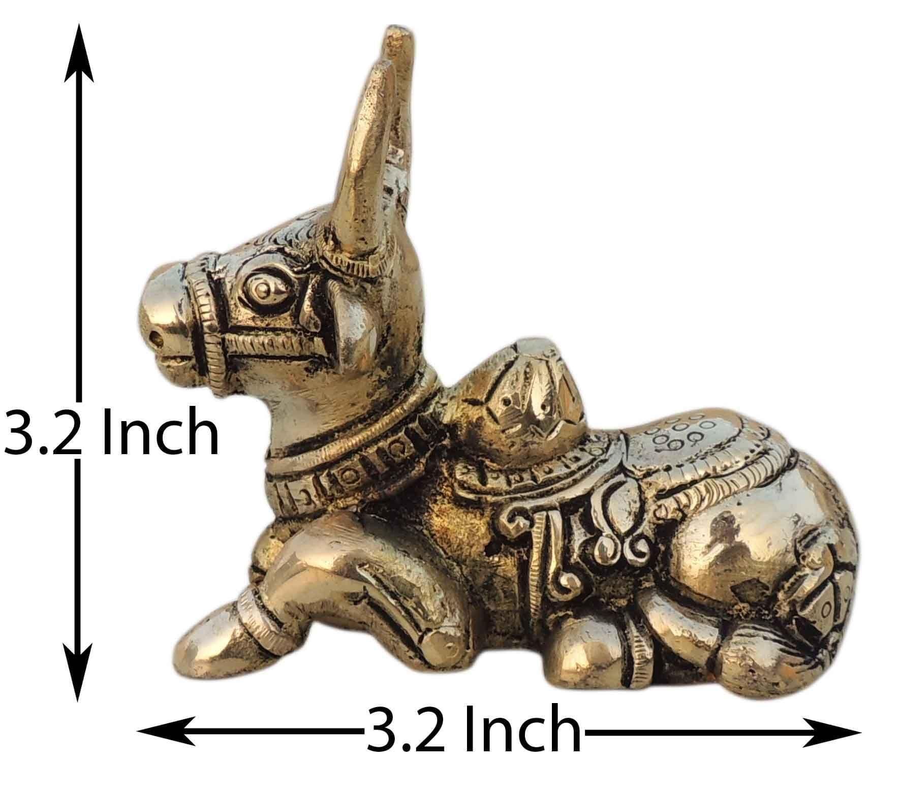 Brass Showpiece Nandi God Idol Statue  - 3.7*2*3.2 Inch (BS1530 E)