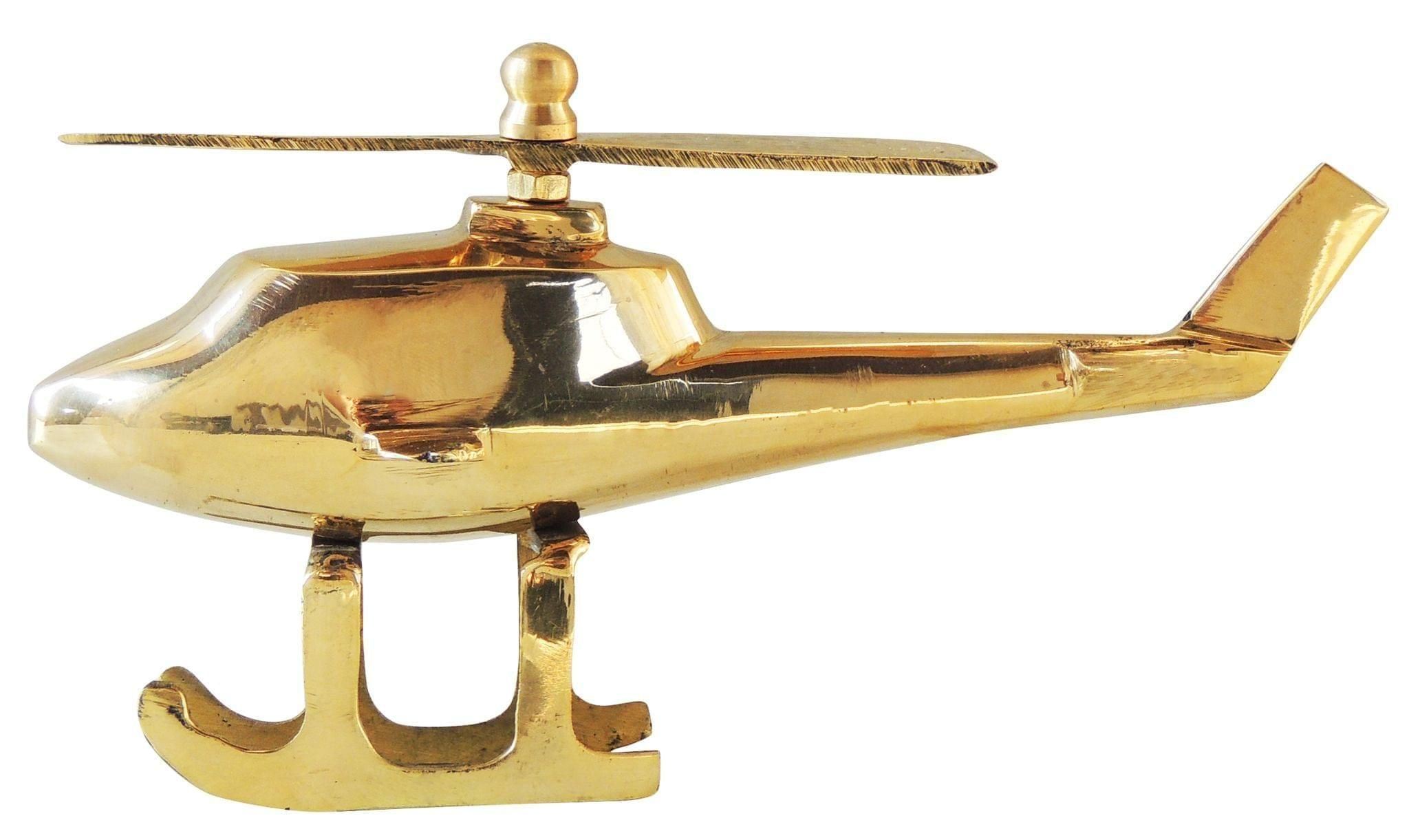 Brass Showpiece Children Playing Helicopter - 7*2.5*4 Inch (Z562 G)