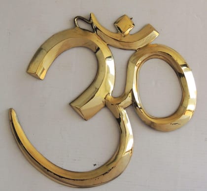 Brass Showpiece Wall Hanging Om - 10.5*0.5*10.2 inch (F657 E)