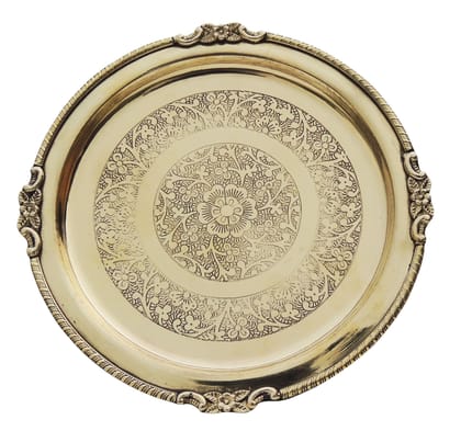 Brass Thali Embose - 8.5*8.5 Inch (BC166 A)