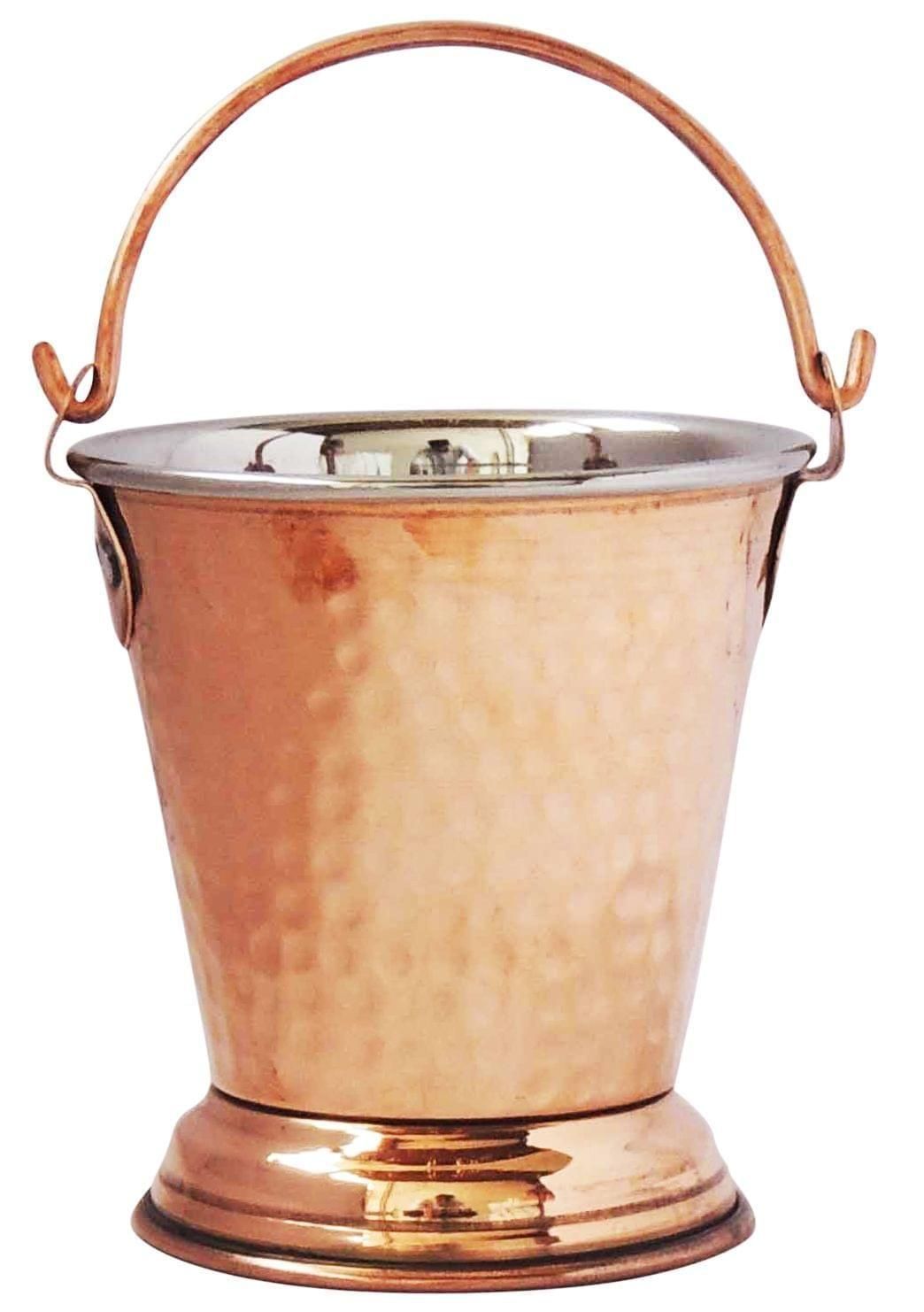 Copper Steel Small Bucket Shape Bowl 400 ml  - 4.5*4.5*7.5 inch (BC138 B)