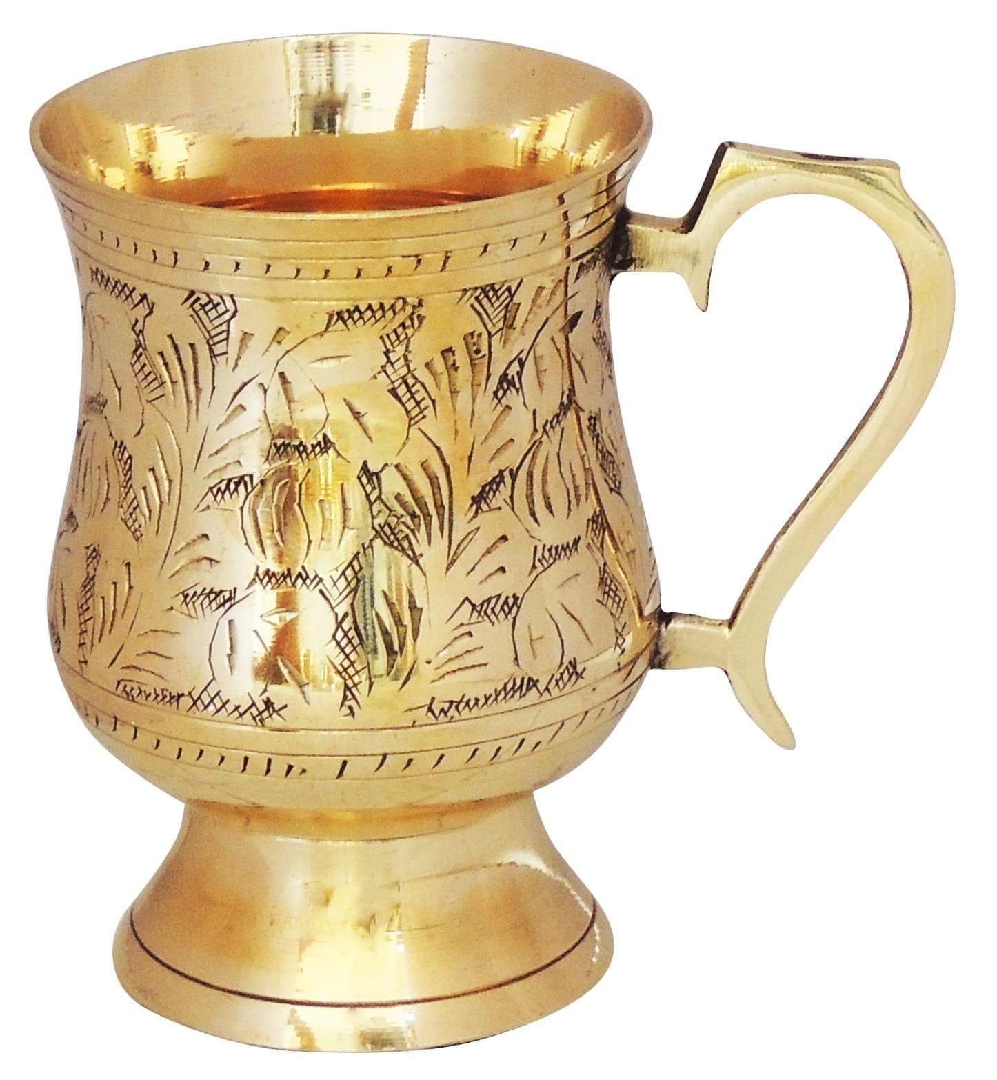 Brass Beer Mug Glass 300 Ml - 5*3.5*4.5 inch (Z266 C)