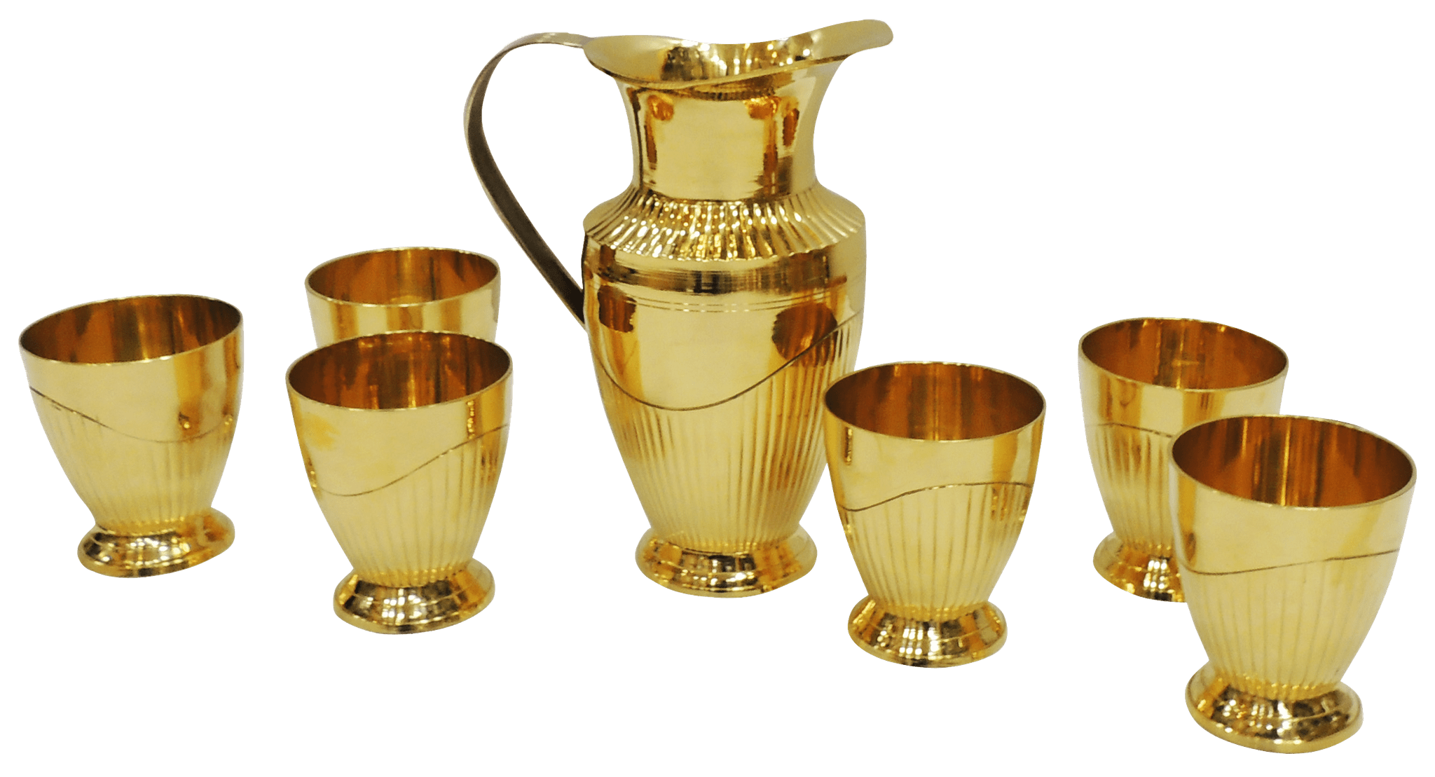 Brass Glass Lemon Set 1 Jug And 6 Glass (Z234 B)