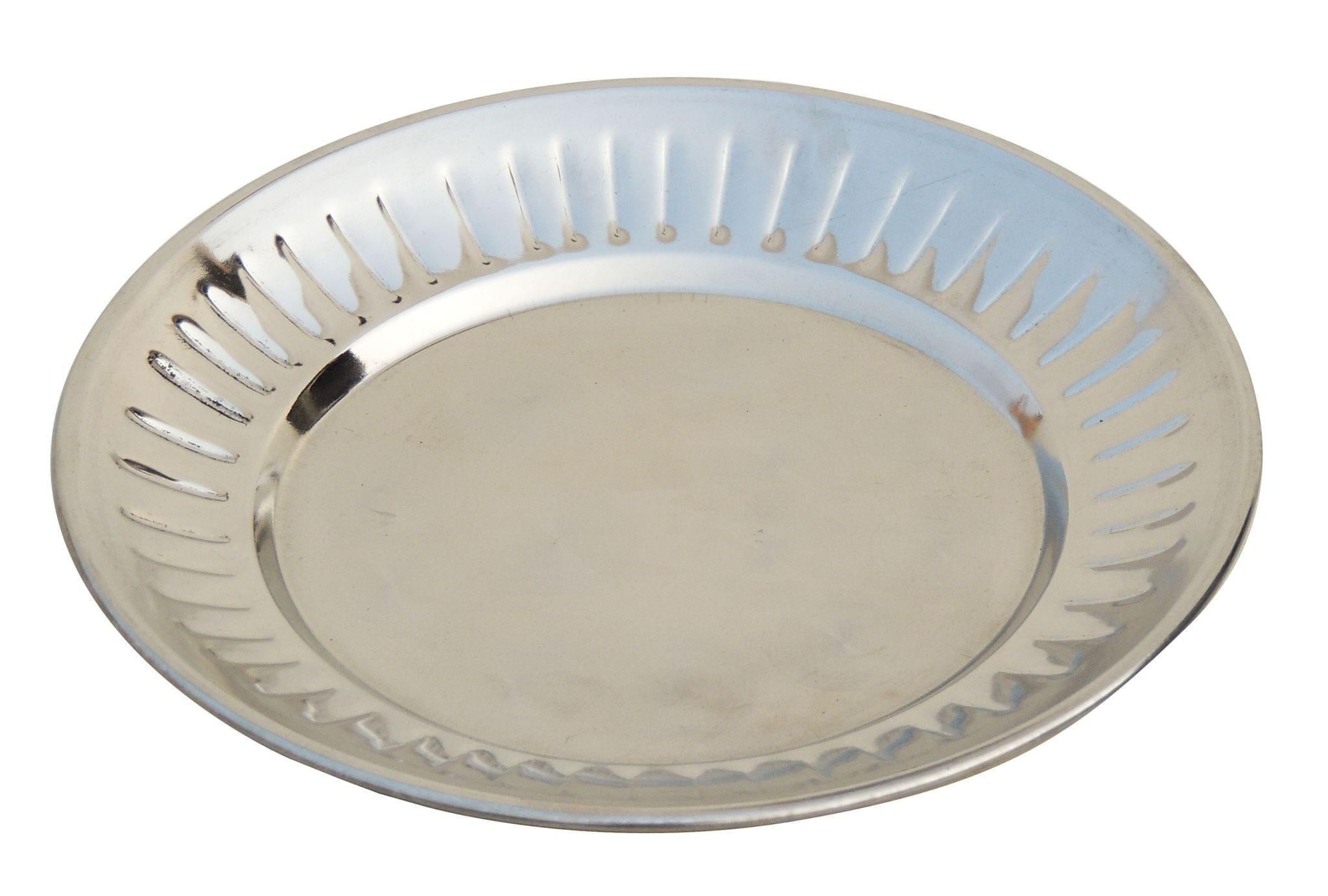 Pure Steel Plate, Dinner Plate Lining Quater (26 Gaugae) - 7*7*0.5 inch (S081 A)