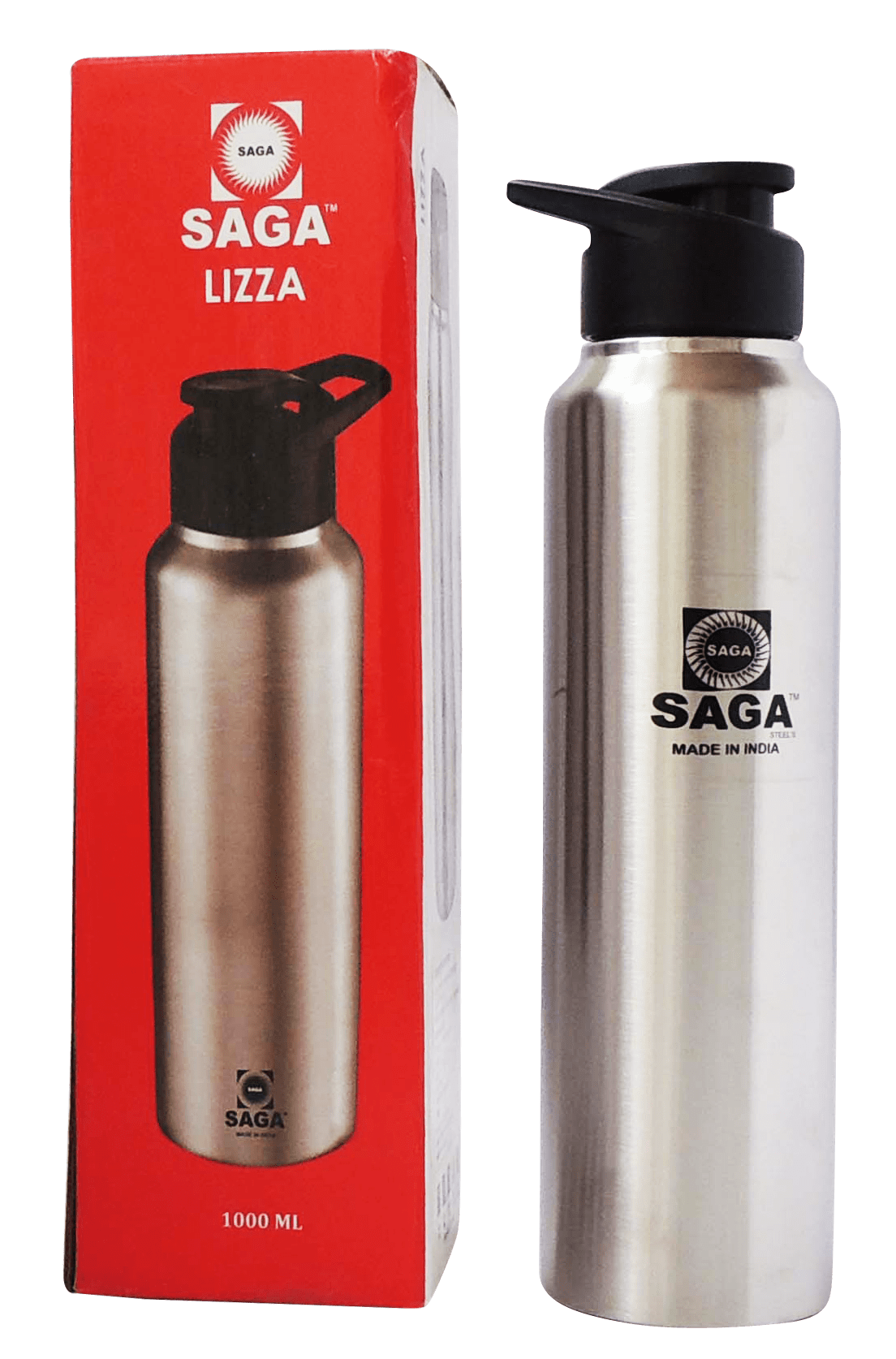 Slipper Lid Bottle 1000 ml Steel Colour - 2.8*2.8*11 inch (S048 A)