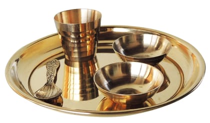 Brass Laddu Gopal Thali Set - 5*5*1.3 inch (Z461 F)