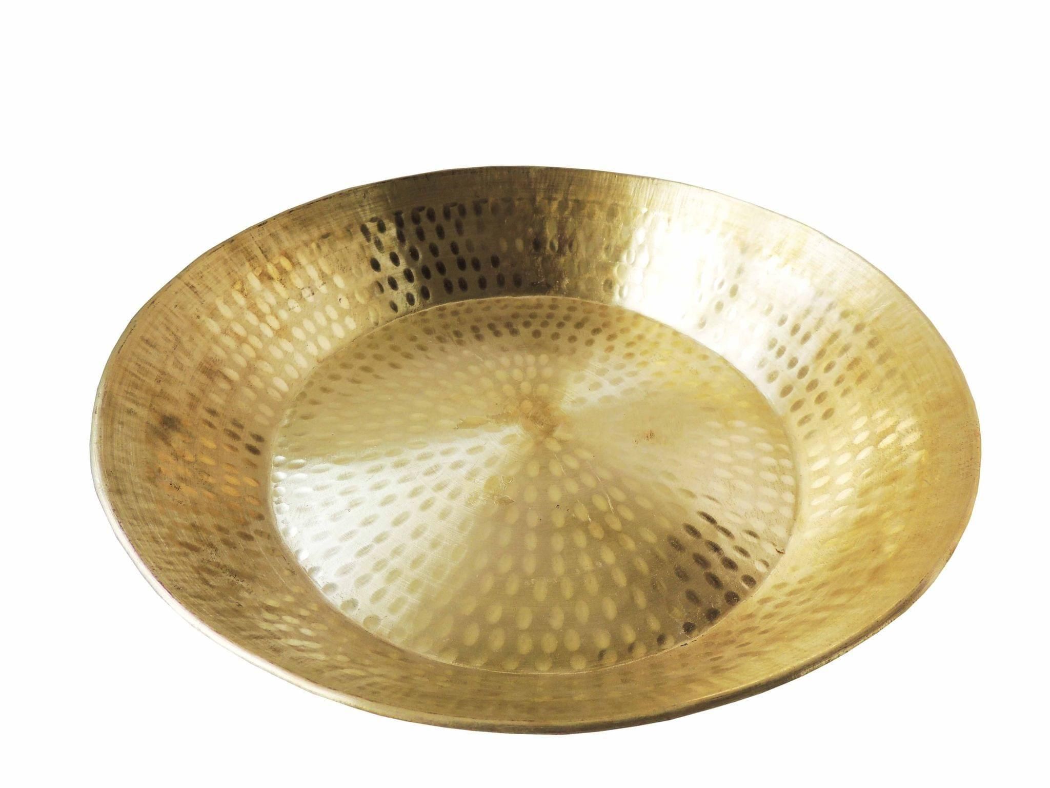 Brass Parat Gahari Deep Thali - 16 inch - 16*16*3.5 inch (Z442 A)