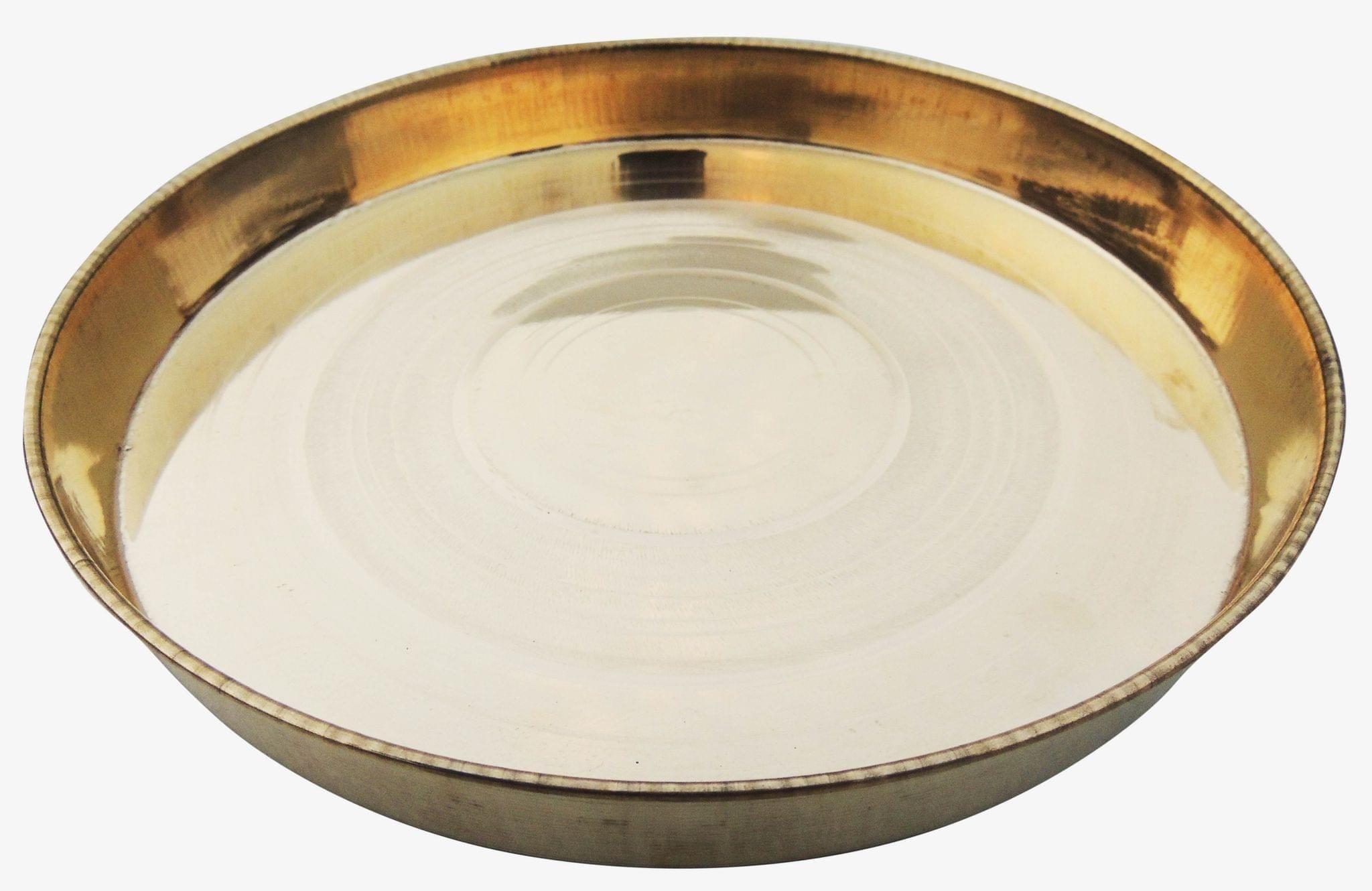 Brass Thali No. 12 With Brass Finish - 11*11*1.5 inch (Z441 F)