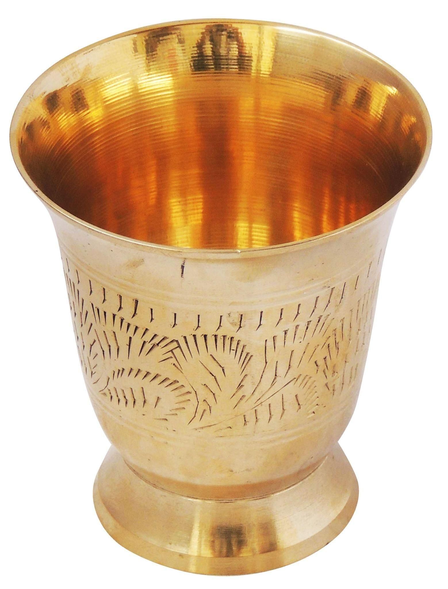 Brass Lemon Glass 150 Ml - 3*3*3.5 inch (Z304 B)