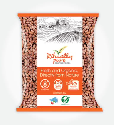 Ritually Pure 100% Organic | Dry & Unpolished Pulses | Rajma Chitra | Kidney Beans | 500 Gm Pack