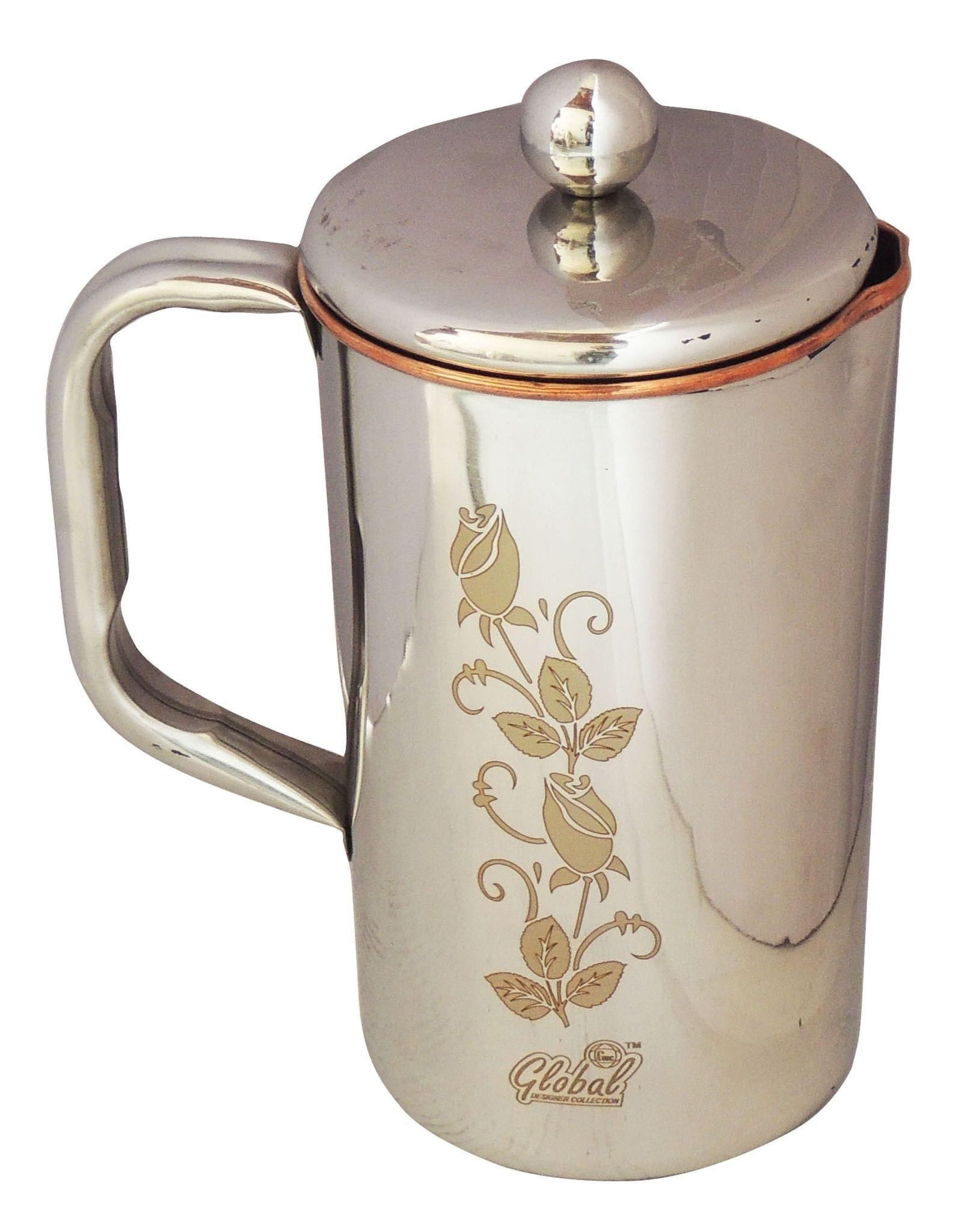 Copper And Steel Jug 1.2 Liter - 6*4*8 inch (Z278 C)