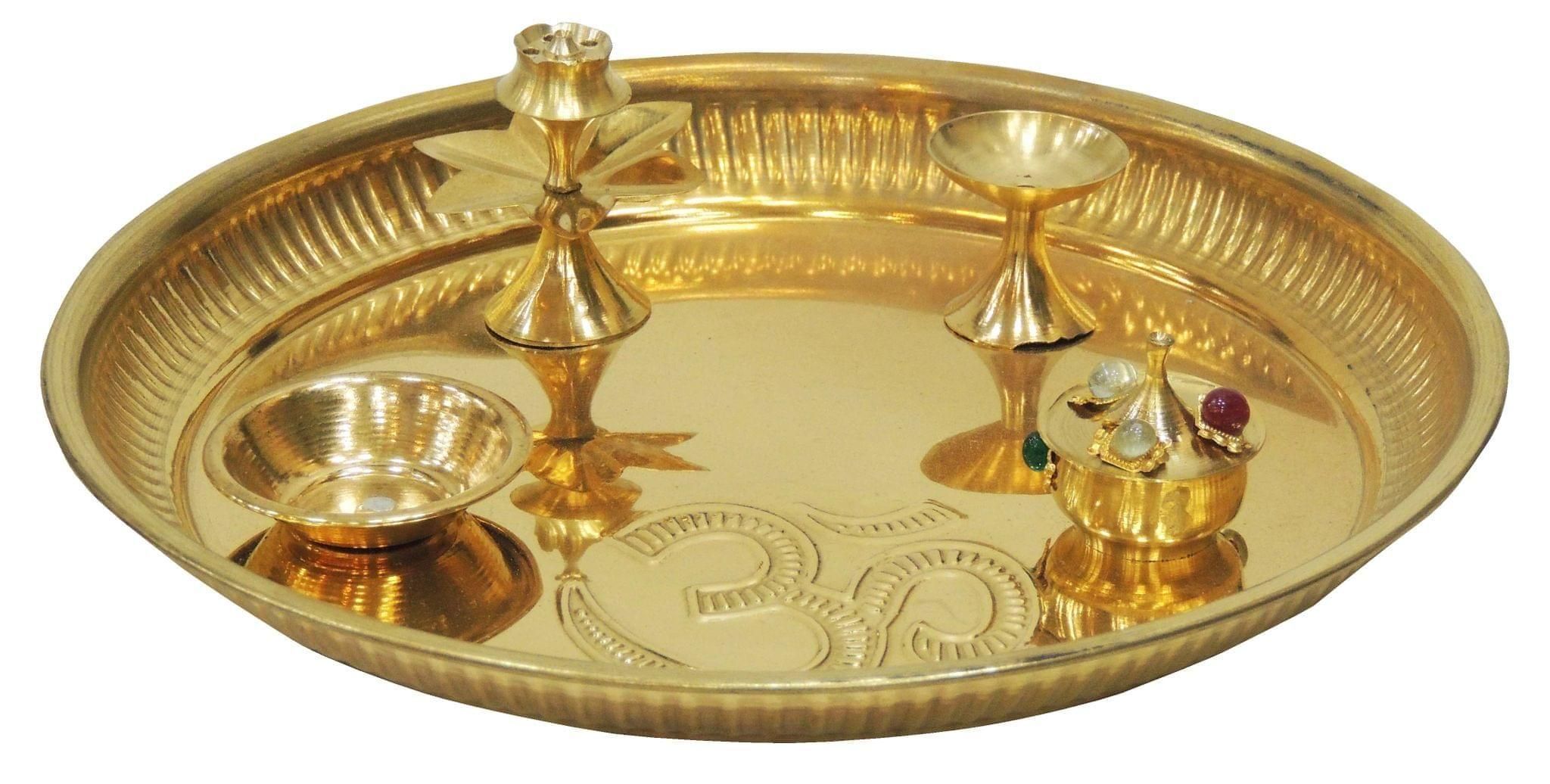 Brass Pooja Thali- 8.9*8.9*1 inch (Z003/10)