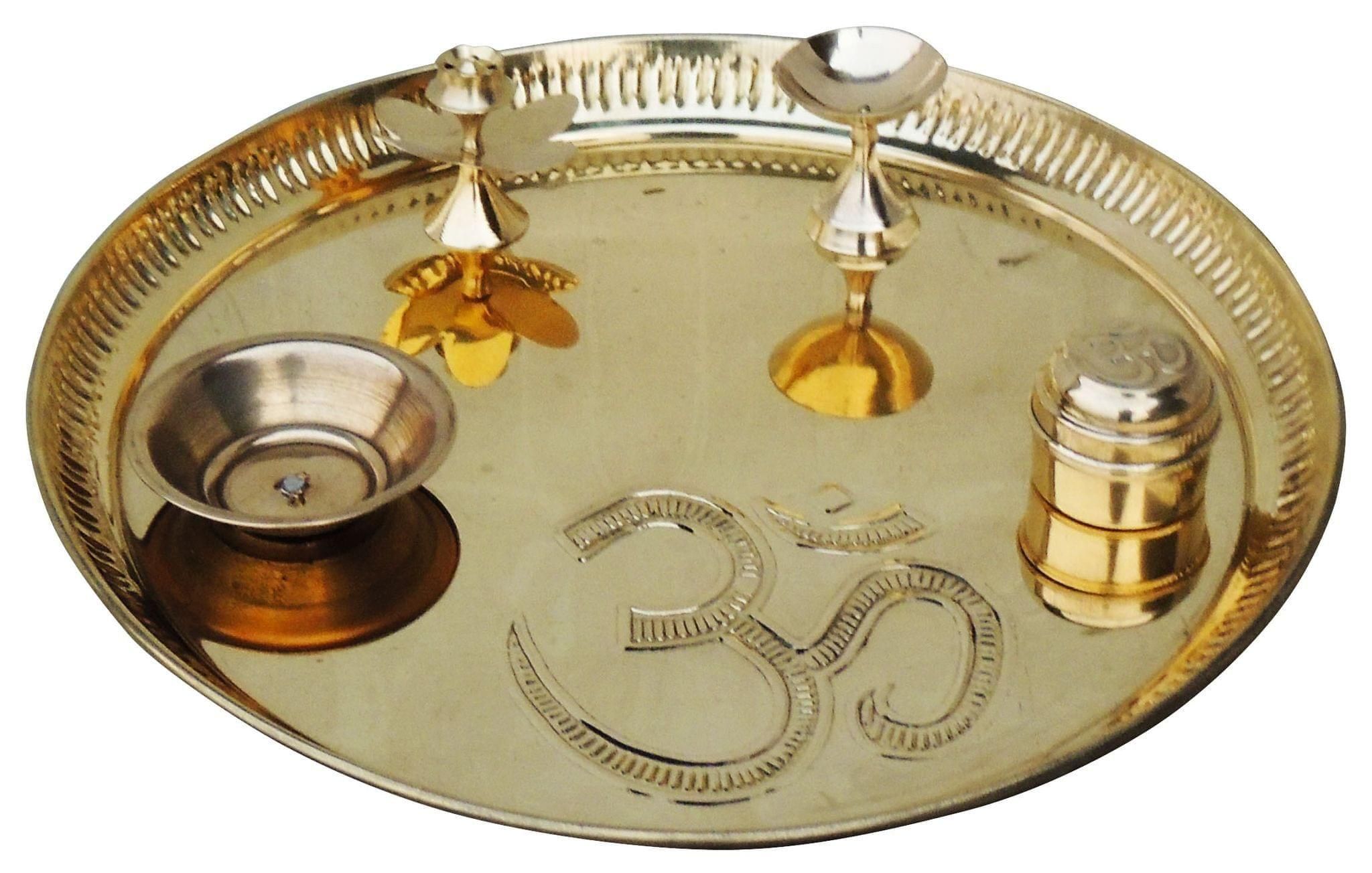 Pooja Thali- 10.6*10.6*1.5 inch (Z003 X)