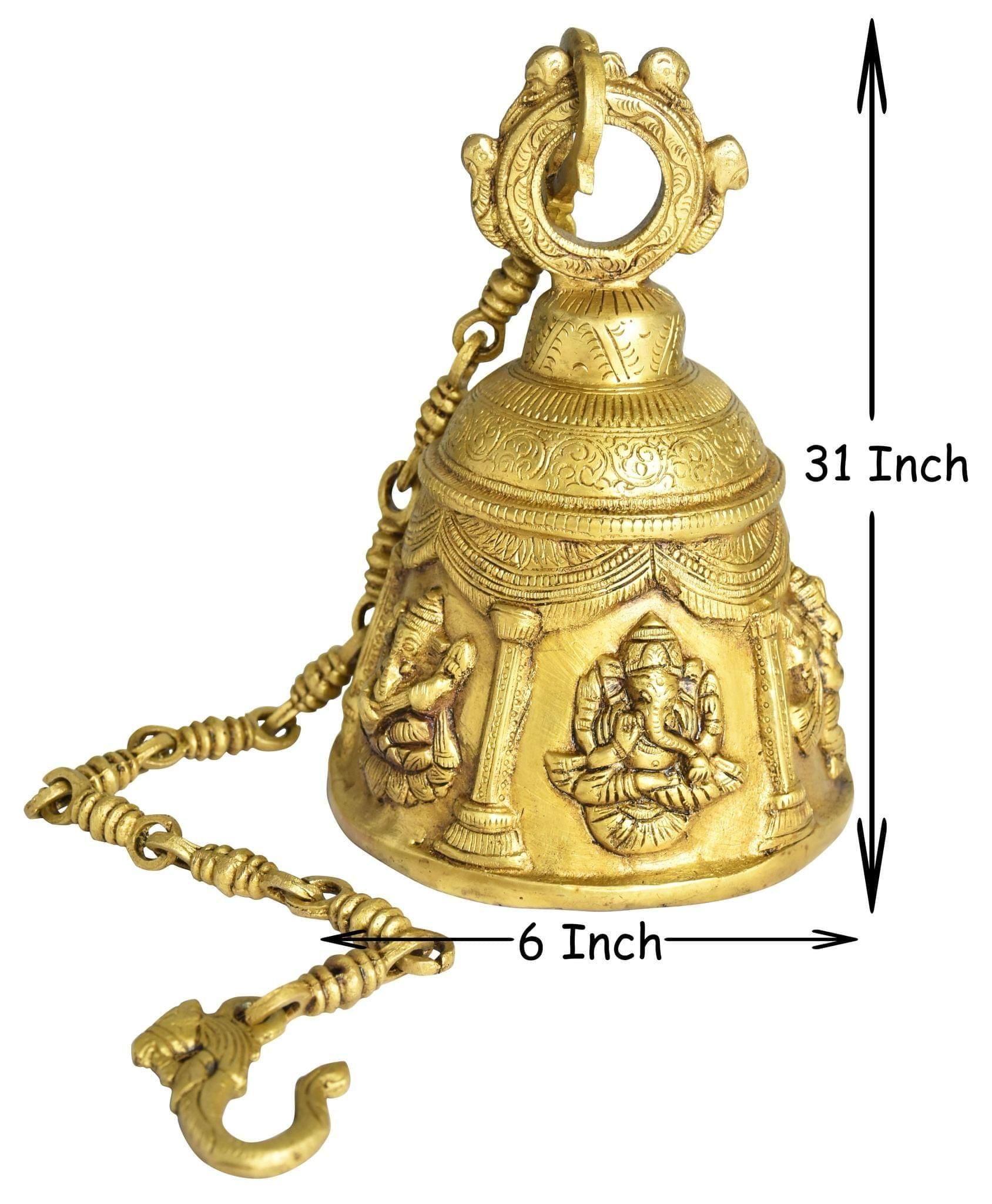 Brass Wall Hanging Temple Bell - 6*6*31 Inch (BS1512 B)