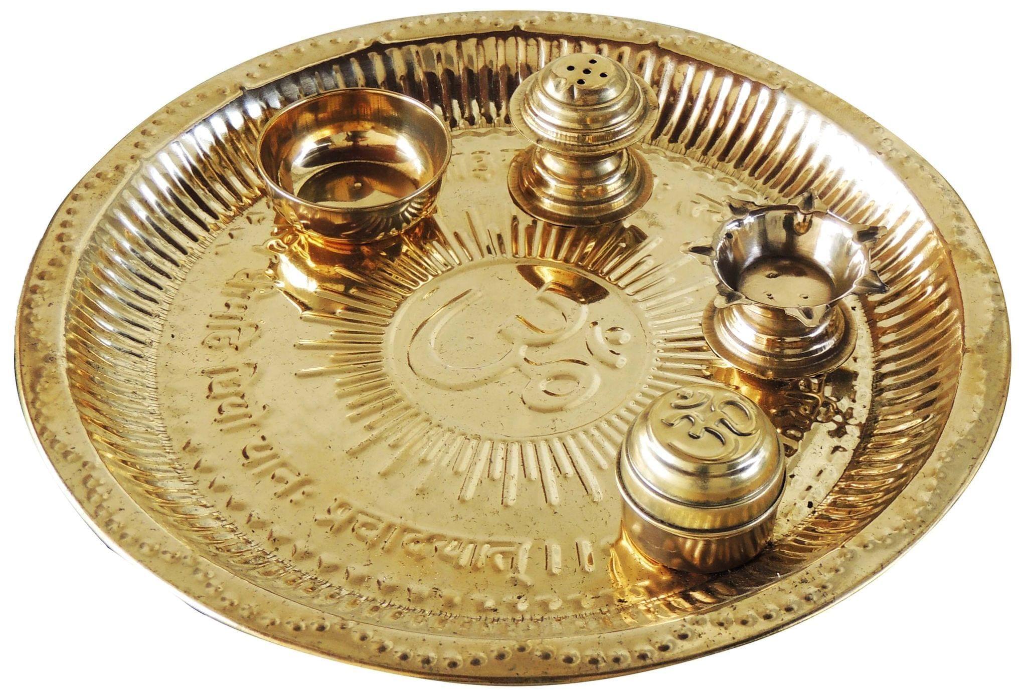 Pooja Thali- 9.5*9.5*1 inch (Z218 D)