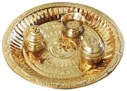 Pooja Thali - 7.5*7.5*1 inch (Z218 C)