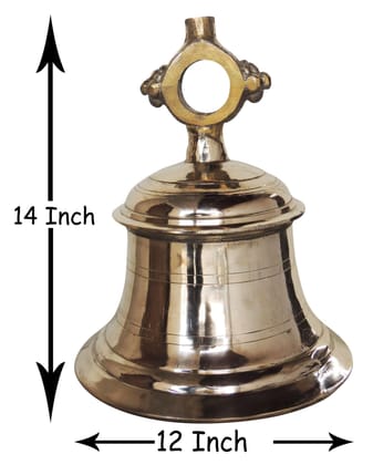 Brass Temple Hanging Bell, Ghanta [15 kg] - 12*12*14 inch (Z493 P)