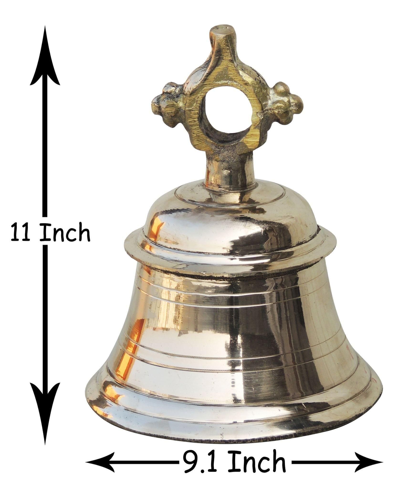 Brass Temple Hanging Bell ,Ghanta (7 Kg) - 9.1*9.1*11 inch (Z493 L)