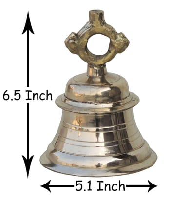 Brass Temple Hanging Bell ,Ghanta (1.5 Kg) - 5.1*5.1*6.5 inch (Z493 E)