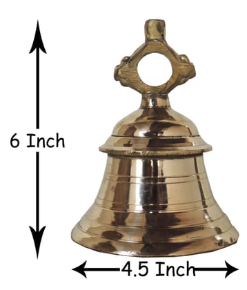 Brass Temple Hanging Bell ,Ghanta (1.25 Kg) - 4.5*4.5*6 inch (Z493 D)