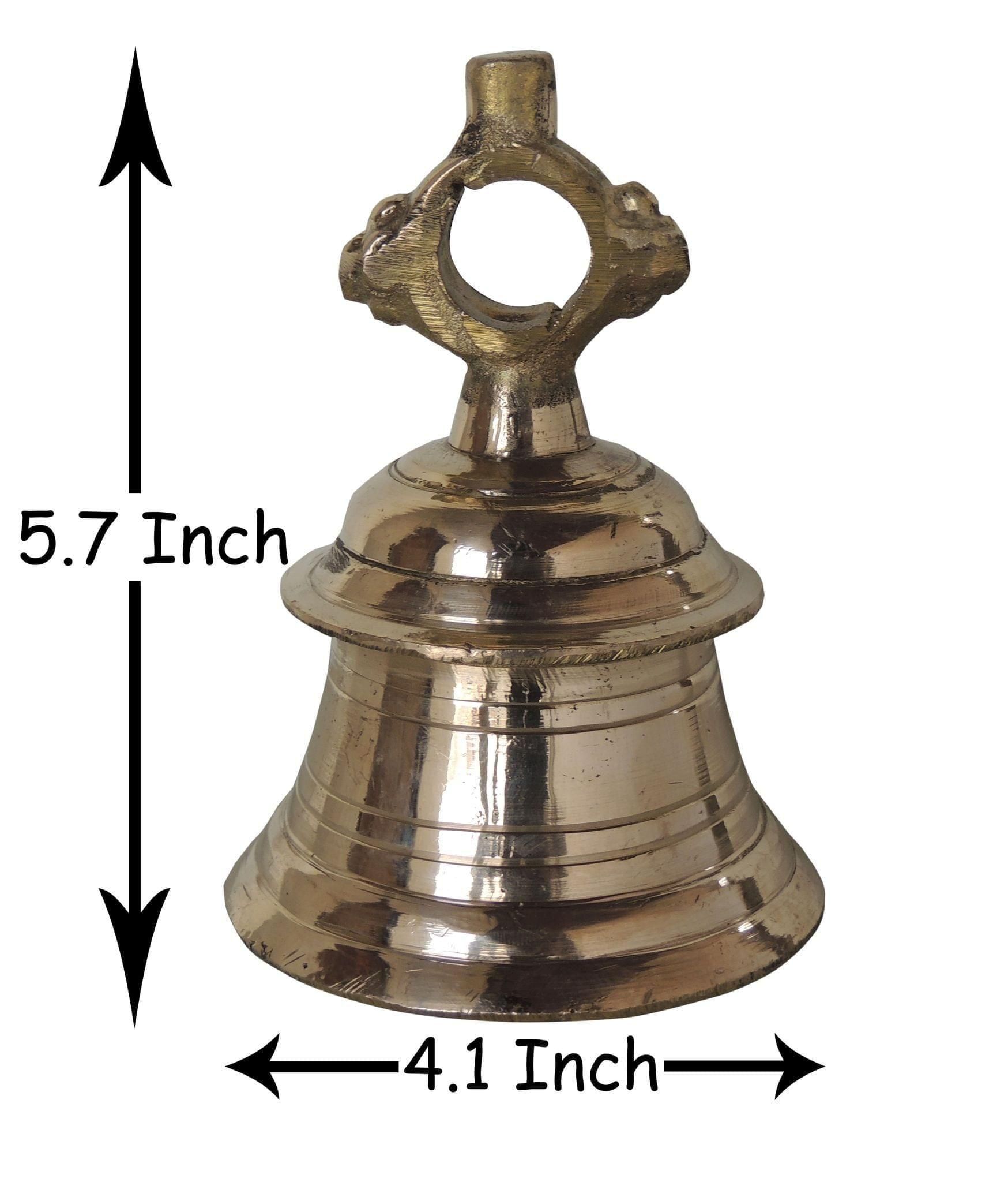 Brass Temple Hanging Bell ,Ghanta (1 Kg) - 4.1*4.1*5.7 inch (Z493 C)