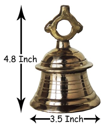 Brass Temple Hanging Bell ,Ghanta 3.5*3.5*4.8 inch (Z493 A)