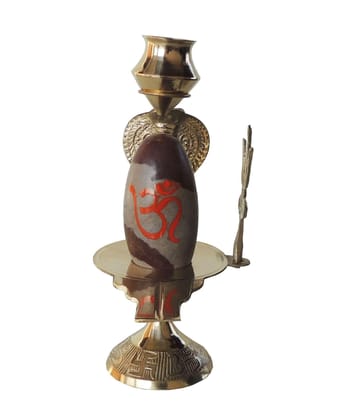 Brass Nav Dev Shiv Ling No. 6 - 4.7*3.1*6.7 inch (Z464 F)