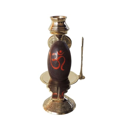 Brass Nav Dev Shiv Ling No. 4 - 4.2*2.8*5.8 inch (Z464 E)