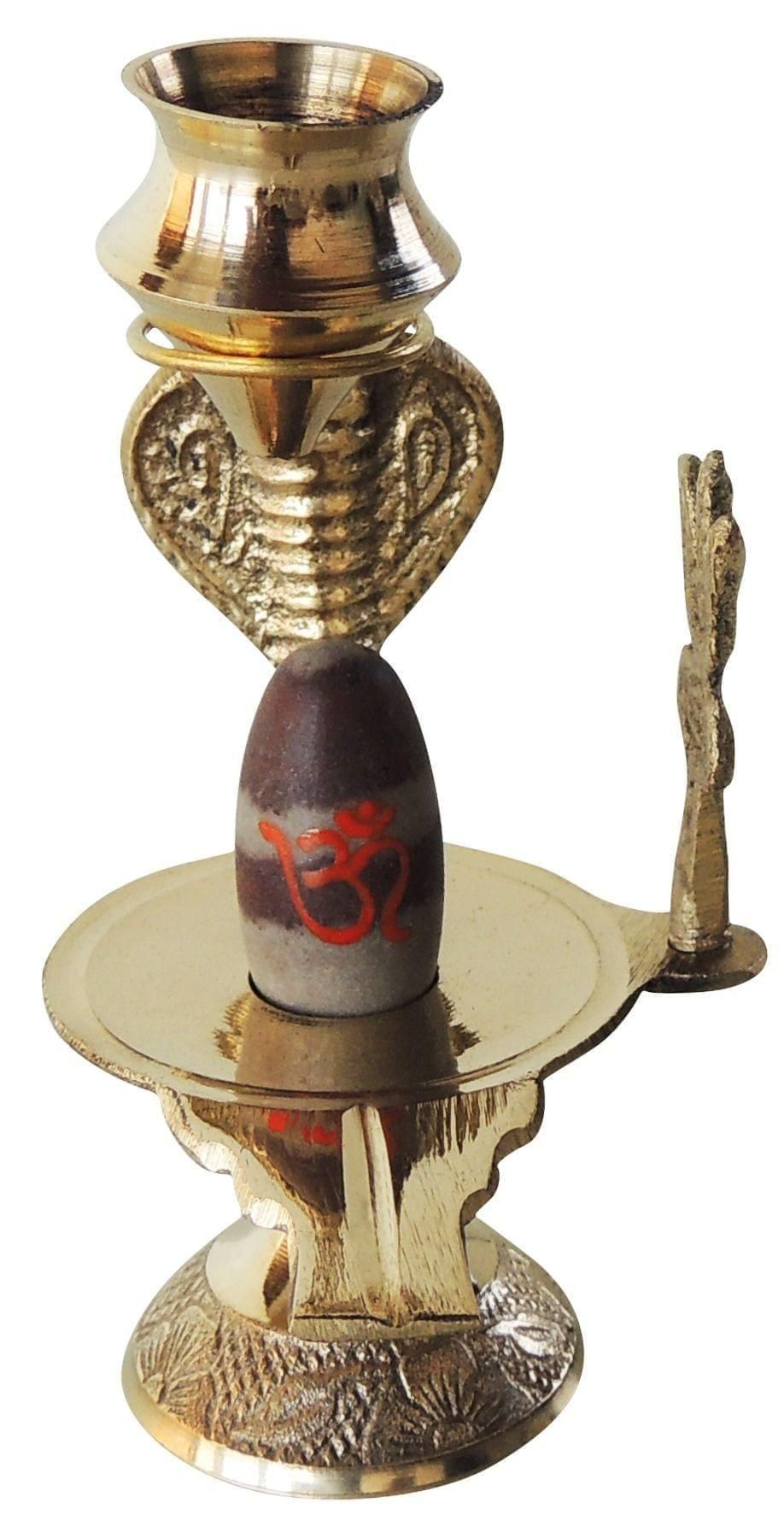 Brass Nav Dev Shiv Ling No. 1 - 2.8*1.8*3.8 inch (Z464 B)