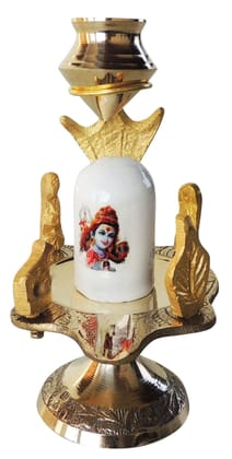 Brass Shivparivaar White stone no. 1 - 2.8*2.2*4.5 inch (Z463 B)