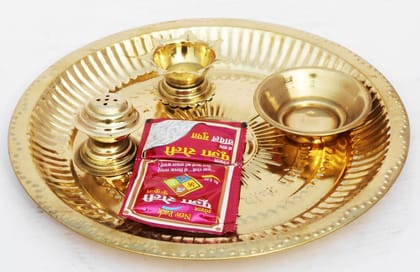 Pooja Thali Om 9 inch- 8.8*8.8*2.1 inch (Z385 C)