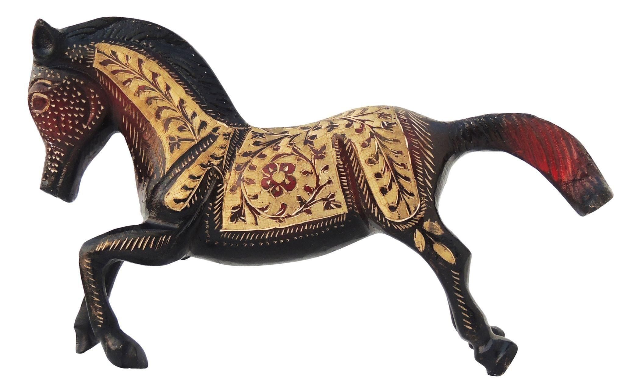 Brass Showpiece Horse Statue - 10*2.2*6.2 Inch (AN113 B)