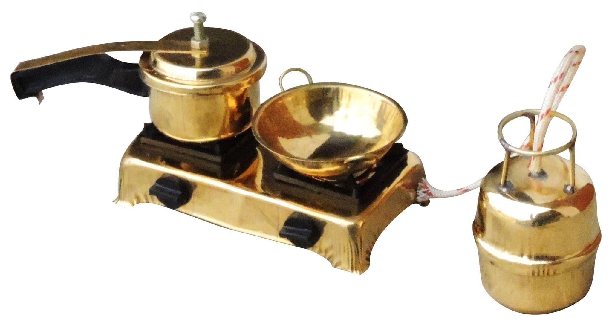 Brass Mini Miniature Kitchen Set Children Playing   - 6.5*2.5*2.2 inch (F081)