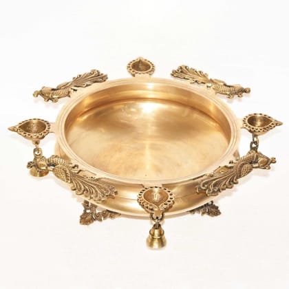 Brass Decorative Urli With Deepak - 17.5*17.5*6 inch (BS1151 A)